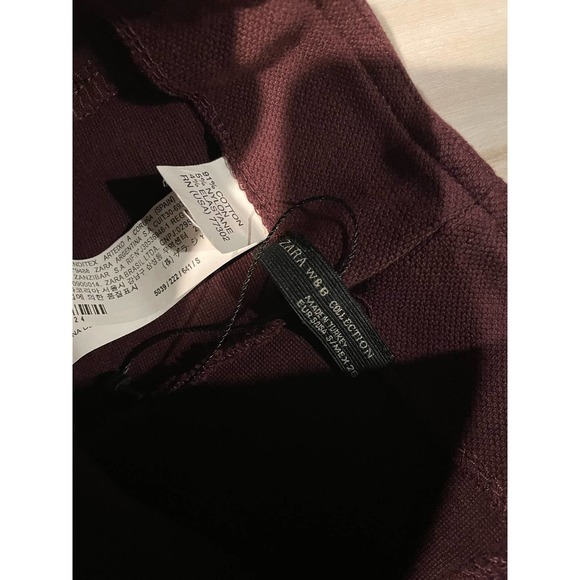 Zara burgundy wine side zip leggings size small - Picture 6 of 7